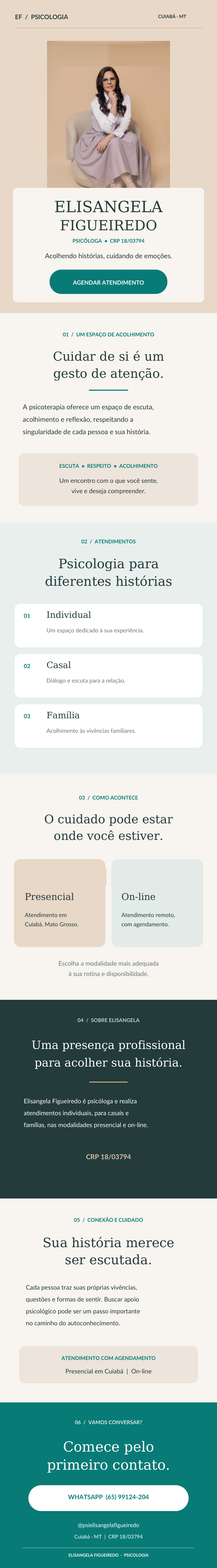 Biosite da psicóloga Elisangela Figueiredo: apresentação, atendimentos e contatos